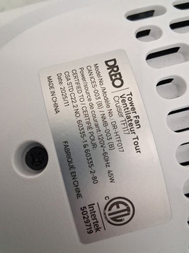 Dreo Cruiser TF117 Oscillating Tower Fan with Remote Control - 36" - White /silver (model: dr-htf017) image 5