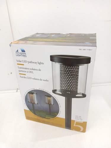 5PK PATHMARK LIGHTING SOLAR LED PATHWAY LIGHTS - 23" - 15LM - 3000K - BLACK (MODEL: 1718617) image 2