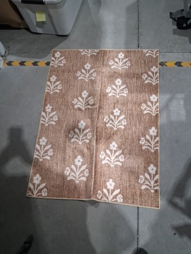 Tyidzon Non-Slip & Durable area rug - 47" x 35" - brown /white (model:5TNUZRCS8IV7) image 2