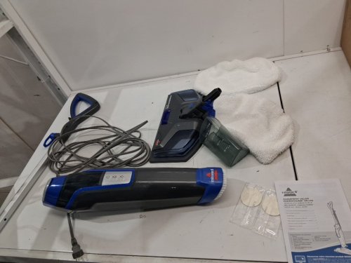 BISSELL POWERSTEAMER DELUXE STEAM MOP WITH DETACHABLE SPOTBOOST BRUSH WITH PADS & SCENT DISCS - BLUE/GREY (MODEL: 1806D) image 3