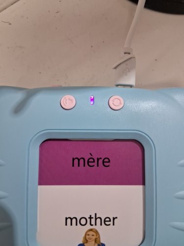 KID'S AIRBITION BILINGUAL TALKING FRENCH/ENGLISH FLASH CARD MONTESSORI TOY - 200+ CARDS - BLUE image 2