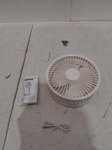 portable folding rechargeable fan - 14.17'' - 3.13ft - white (Model : S18) image 3