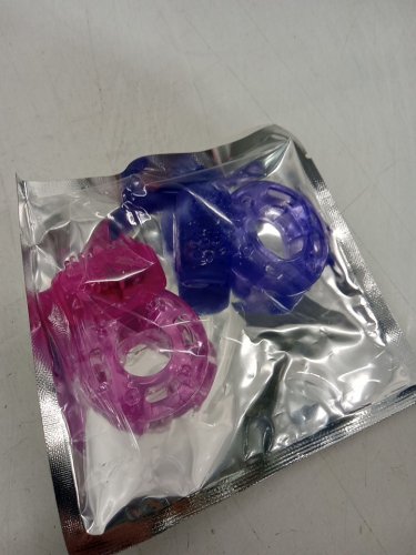 2pk VIBRATING STRETCHY SILICONE COCK RING - PINK/PURPLE image 2