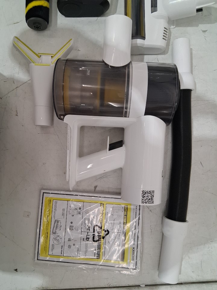 KARCHER VCN 5 CORDLESS LIGHTWEIGHT STICK AND HANDHELD VACUUM CLEANER, 3 SPEED - 550W - WHITE/YELLOW (MODEL: VCN 5) image 4