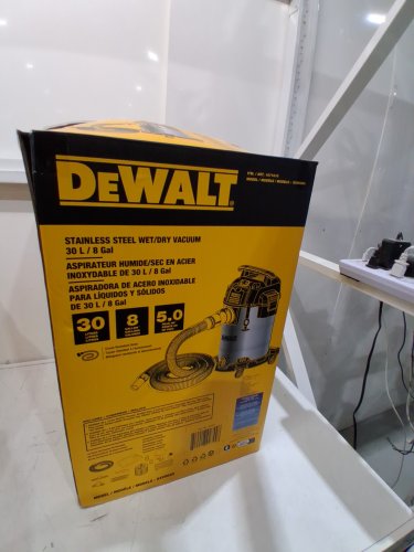 dewalt pro stainless steel wet/dry vacuum - 8gal/30L - 5hp - silver/black (model: dxv08s / 1671616a) image 2