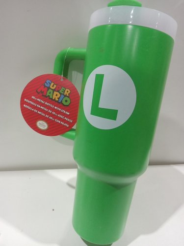 Nintendo Super Mario Luigi Metal Tumbler with Straw - 40oz - Green image 6