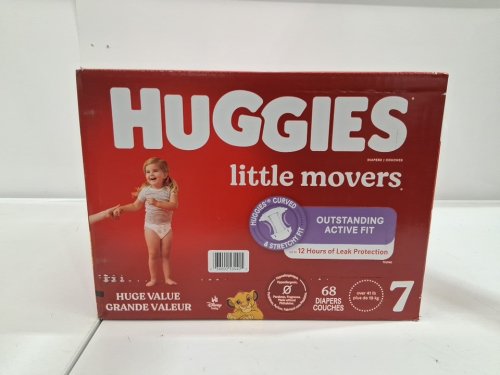 68PK HUGGIES LITTLE MOVERS BABY DIAPERS - SIZE 7 image 4