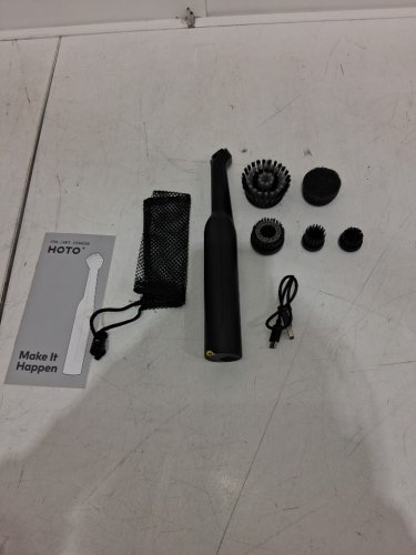 6-in-1 HOTO WAND Electric Spin Scrubber Rechargeable Grout Cleaner Scrub Brush with 12 Replaceable Heads- black/grey (MODEL: 1936026) image 3