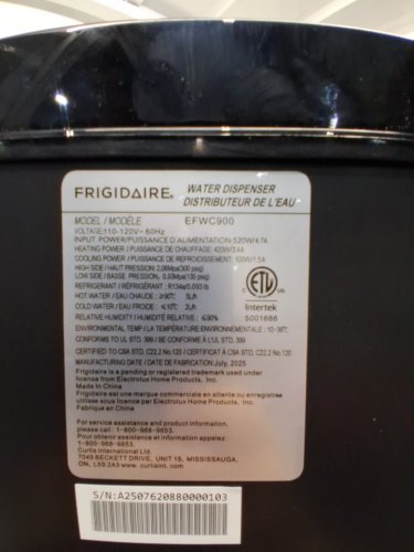frigidaire water cooler/dispenser with cup storage 2 temperature bottom loading stainless steel water dispenser - 42.5" x 13" x 13.5" - black/silver/grey (model: efwc900) image 7