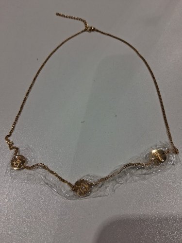 minimalistic calligraphy "صبر,شكر, تَوَكُّل (Trust in God, Gratitude, Patience)" coin pendant chain necklace -10mm each pendant/18.5" - 20.5" - gold image 4