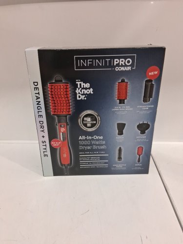 conair infinitipro "the knot dr." all-in-one dryer brush dry & styler - black / red image 2