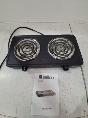 Salton Portable Electric Hot Plate Double Burner Dual Coil Countertop Stove - 1800W - black - (model: HP1941) image 3