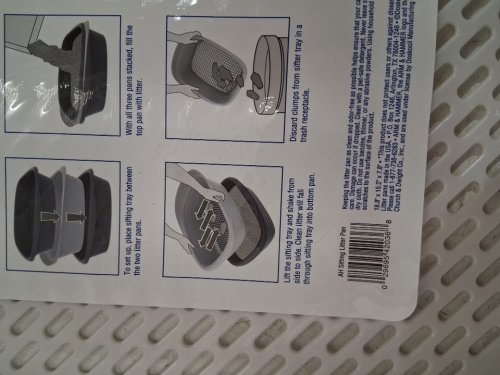 3pc ARM & HAMMER EASY TO CLEAN SIFTING CAT LITTER PAN - LARGE / 18.8" x 15.2" x 7.8" - BLACK/GREY (MODEL: 534076) image 3