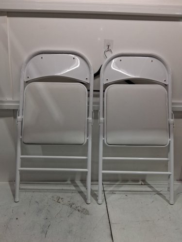 2PK vinyl-padded folding chairs - white image 3