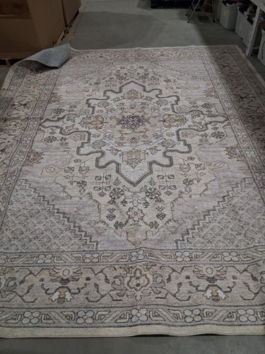 Tortania Washable Living Room Area Rug - 10FT X 12FT - SOFT BEIGE image 2
