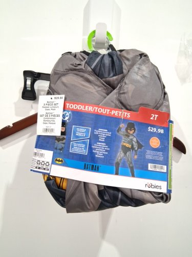 3PC BOY'S BATMAN COSTUME SET - 2T - BLACK, GREY AND YELLOW (STYLE: 702219) image 3