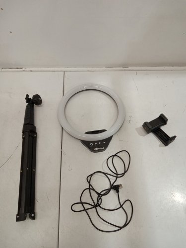 UBeesize Selfie Ring led Light with Stand and Phone holder for Video Recording ＆ Live streaming - 10" ring ' 62" stand - BLACK image 3