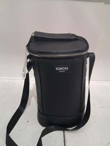 IGLOO LUXE WINE COOLER TOTE - FITS TWO 750ML WINE BOTTLES - 7.5" x 14" x 9" - black (model: 1819533) image 2