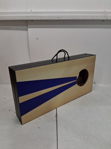gosports portable size cornhole game set with 6 bean bag - 2ft x 1ft - wood/blue/red (model : CH-03-MDF-WOOD) image 4