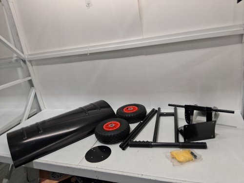 Garvee Heavy Duty Metal SNOW SHOVEL WITH WHEELS and adjustable handle -  40" x 16.5" - black (model: ppg_33hmcfuf) image 3