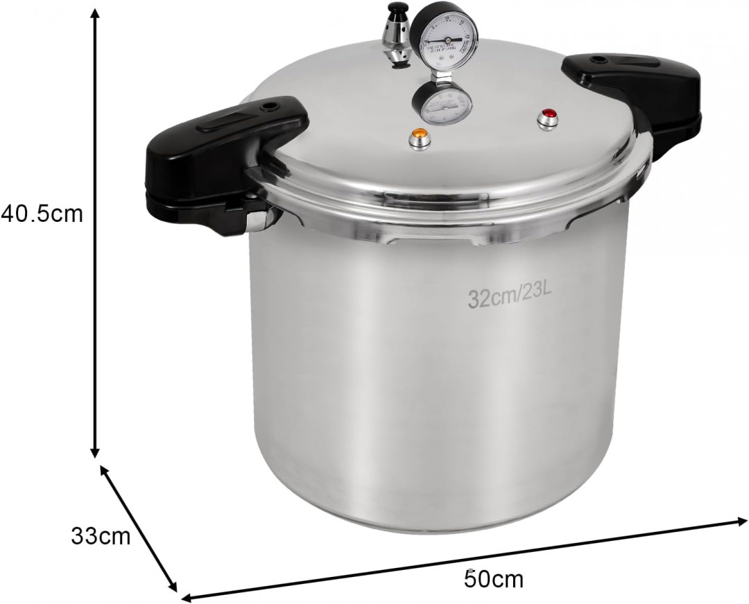 UNIFULL Pressure Cooker Pressure Canner With Gauge - 24QT/23L - Silver (Model: LGYG-23L) image 2
