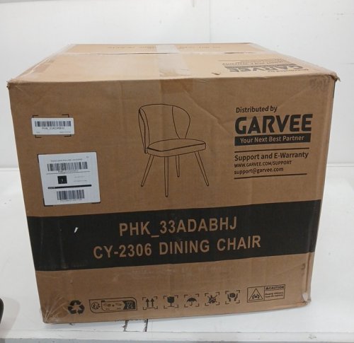 2PK Garvee Faux Leather Dining Chairs - 265lbs cap - Beige (Model: PHK_33ADABHJ) image 3