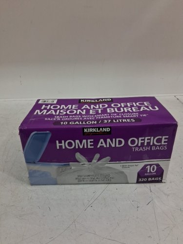 320PK KIRKLAND HOME AND OFFICE TRASH BAGS WITH SMART TIE CLOSURE - 10 GALLON - WHITE (model: 714389) image 2