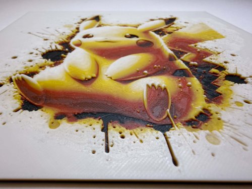 8"x8" 3D Printed - Pikachu- Pokémon - Textured Photo image 2