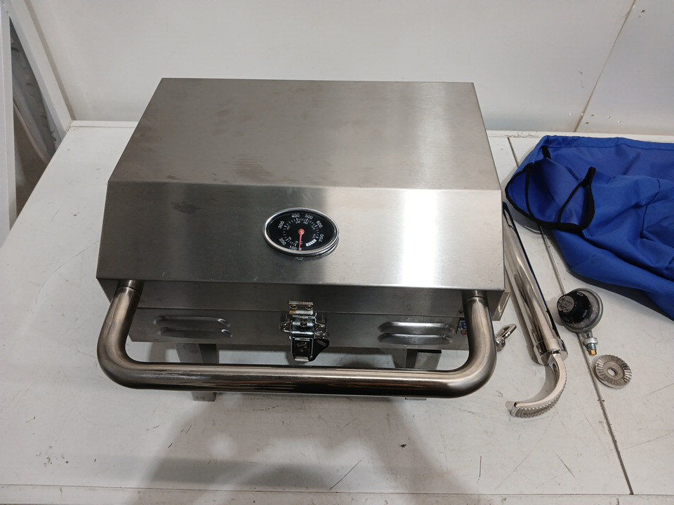 btg gear portable Tailwaves Marine Grill with Rod Holder Mount propane BBQ for boats & tailgating/camping - 10.6" x 15.74" x 12.6" - stainless steel image 5