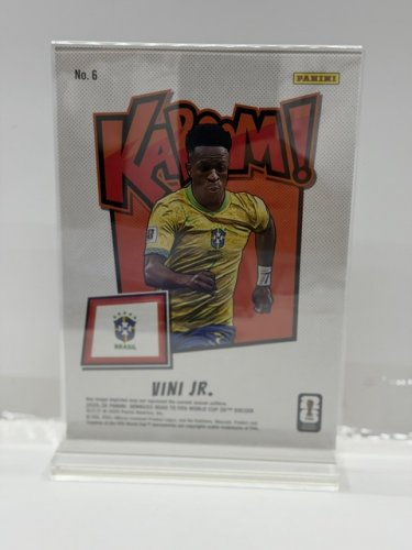 VINI JR. BRAZIL - JUMBO KABOOM 5"X7" PAINI DONRUSS FIFA 2026 CARD WITH STAND DISPLAY image 3