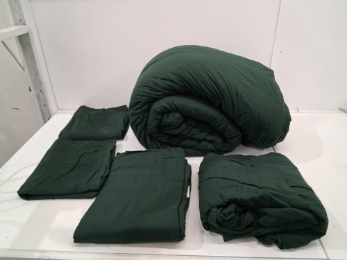 5pc comforter set with two pillow covers, top sheet and comforter - green - king image 2