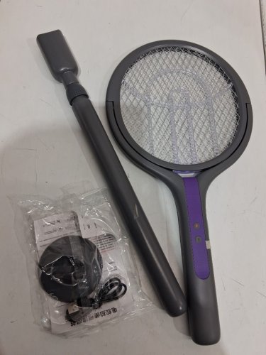 rechargeable electric intelligent mosquito swatter - 2800v - grey image 3
