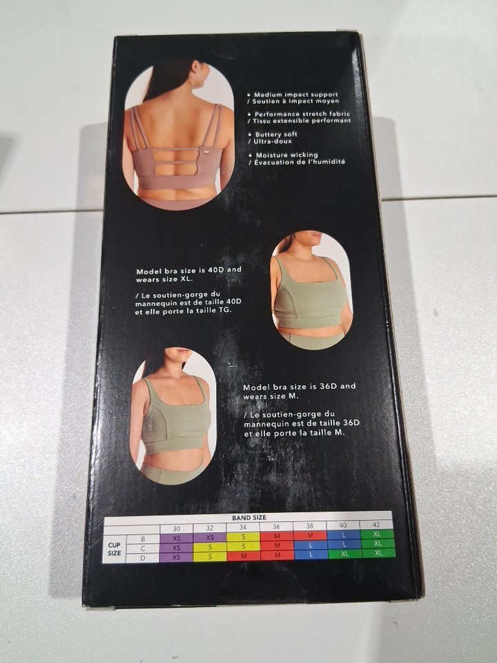 2pk women's aurum square neck moisture wicking performance sport bra - small - mauve/sage green - (style: 1991311) image 4