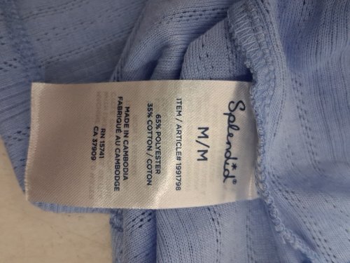 2PC Women's Splendid Long Sleeve Cardigan and Crop Tank - Medium - Blue (style: 1991798) image 3