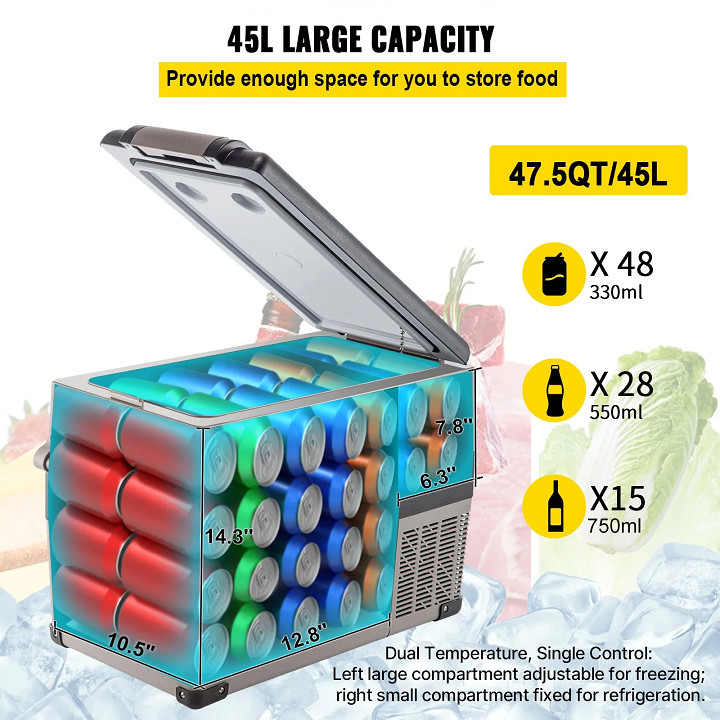 12V Refrigerator , Fast Cooling Portable Freezer with App Control (-4*F - 68*F) - (45L) - MODEL: CF45 image 2