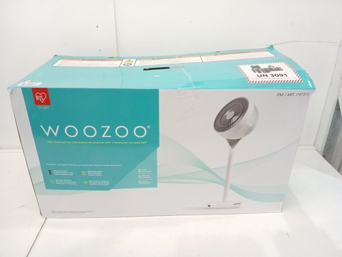 WOOZOO ADJUSTABLE PEDESTAL 360 OSCILLATING 12 SPEED STANDING FAN WITH TOUCH SCREEN BASE - 21" - 36" - WHITE (MODEL: STF-360DC-N) image 2