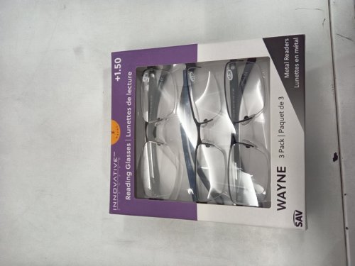 3pk innovative eyewear wayne metal reading glasses with protective sleeves - +1.50 - black/blue (STYLE: 8856150) image 2