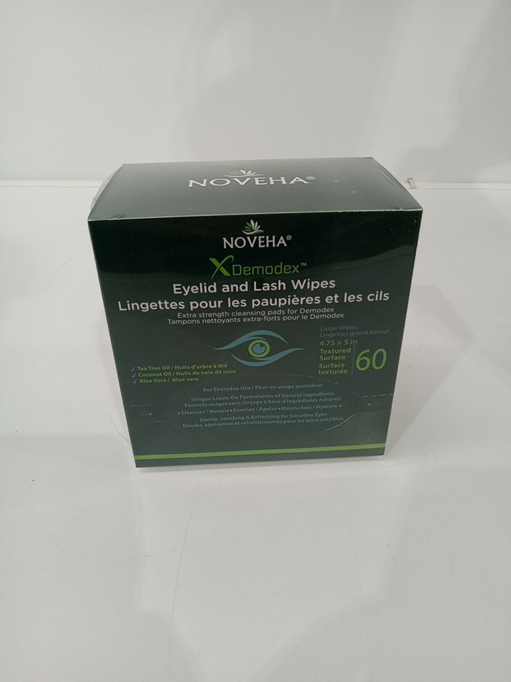 60pk NOVEHA Demodex Eyelid and Lash Wipes image 2