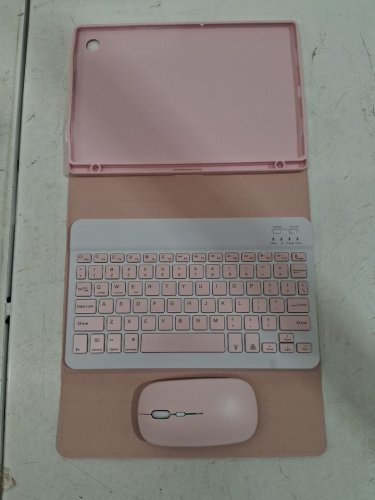 3PC WIRELESS KEYBOARD, CASE & MOUSE SET FOR SAMSUNG GALAXY TAB A8 10.5" - PINK/WHITE (MODEL: sm-x200/x205) image 2