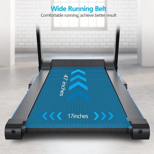 GYMAX Foldable Treadmill with incline Running Machine with LCD Display, 12 Preset Programs, and Heart Rate Monitor - 2.2HP - 7.5MPH - Black (Model: SP37582SH) image 2