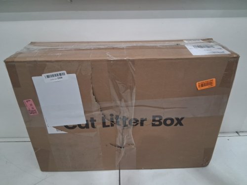 Ellenpent Stainless Steel Cat Litter Box with Lid and scoop - XL - 36L - white/silver (model: CH-ICB010) image 2