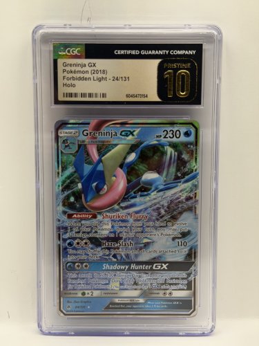 CGC graded Pristine 10 greninja GX pokemon 2018 forbidden light 24-132 holo image 2