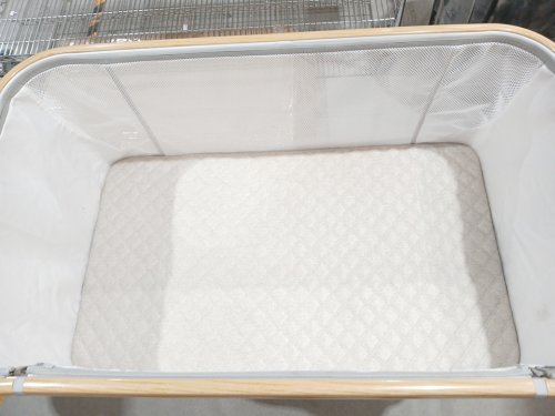 BABY BASSINET BEDSIDE SLEEPER FOR BABY WITH WHEELS AND STORAGE BASKET - 35.6" X 21" X 32" - BEIGE / BROWN (MODEL : WW001) image 5