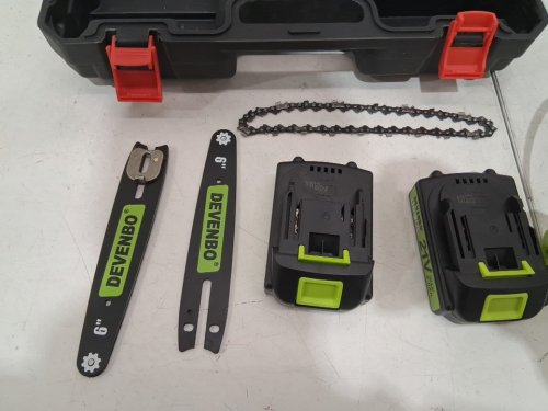 Devenbo Cordless Handheld Electric Portable Mini Chainsaw - 6" / 880W / 2000mAh Battery - Green / Black (Model: ZHDJ-01) image 4