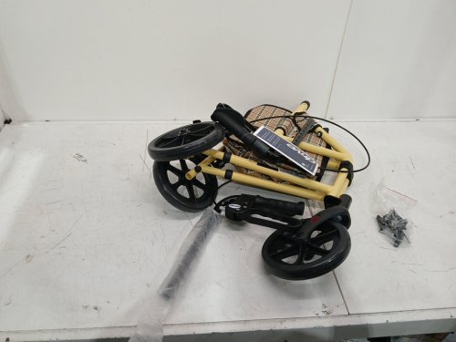 drive winnie lite supreme 3 wheel aluminum rollator - 300lbs cap - quick fold design - 26" x 22.75" x 38" - yellow (model:  ‎RTL199) image 3
