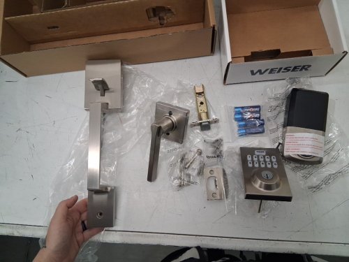 WEISER ELECTRONIC keypad DEADBOLT lock & HANDLE SET combo pack - nickel (model: 1983676) image 5