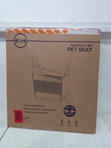 K&H BUCKLE N' GO CAR SEAT FOR PETS - EASY INSTALL - LARGE - 21'' X 19'' X 19'' - GREY (MODEL: 7624) image 2