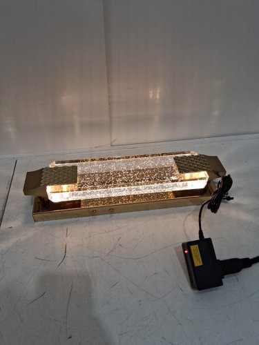 Rectangular Glass Stainless Steel LED Wall Sconce Lamp - 14.5" x 3.5" - gold image 4