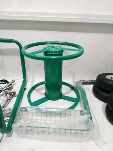 Garden Hose Reel Cart with Wheels - 300FT MAX HOSE - GREEN (MODEL: XJ-50-GREEN) image 5