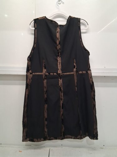 womens BCBG Archive Patchwork A-Line Lace Dress - size 14 - black image 3